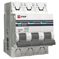 Автоматический выключатель ва 47-63, 3p 6а (c) 4,5ka ekf proxima mcb4763-3-06C-pro