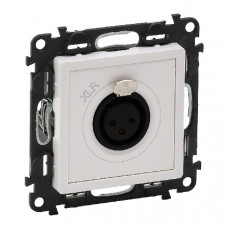 Аудиорозетка с 3 - контактным гнездом xlr, с лицевой панелью, белая, valena life (1 шт.) legrand 753173