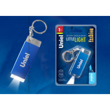 Фонарь-брелок uniel серии стандарт «little s-kl018-c blue light – fashion», алюминиевый корпус, 1 led, — кламшелл, 2xcr1220 в/к, цвет — синийs 7435
