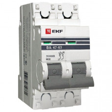 Автоматический выключатель ва 47-63 6ка, 2p 50а (c) ekf proxima mcb4763-6-2-50C-pro