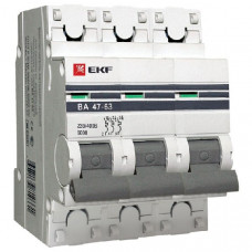 Автоматический выключатель ва 47-63 6ка, 3p 50а (b) ekf proxima mcb4763-6-3-50B-pro