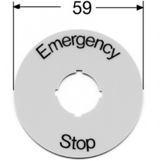 Шильдик круглый пластиковый желтый emergency stop для кнопо к грибок 1SFA616915R1005