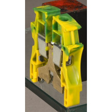 Клемма винтовая viking 3, заземляющая, однополюсная, металлическое основание, шаг 12 мм, желто - зеленый (10 шт.) legrands 37174