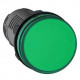 Лампа сигнальная зелёная встроенный светодиод 22мм 220 в ip40, dc
