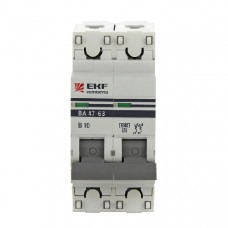 Автоматический выключатель ва 47-63, 2p 2а (c) 4,5ka ekf proxima mcb4763-2-02C-pro