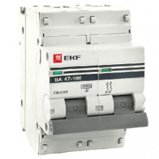 Автоматический выключатель ва 47-100, 2p 80а (c) 10ka proxima ekfss mcb47100-2-80C-pro