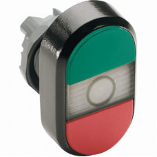 Кнопка двойная mpd4-11с (зеленая/красная) прозрачная линза с тек стом (start/stop)s 1SFA611133R1108