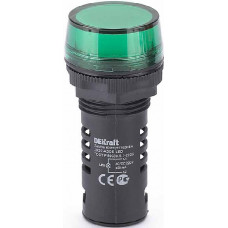 Лампа комм. adds ?22 мм led зеленый 220в ac/dc лк-22 dekraft 25118DEK