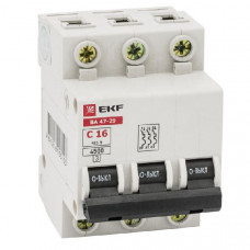 Автоматический выключатель ва47-29 3p 16а c 4,5ка (4шт) ekf mcb4729-3-16C