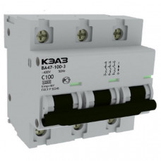 Автоматический выключатель модульный ва47-100-3d100-ухл3 (4 шт) кэазs 141632