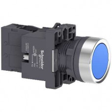 Кнопка с подсветкой синяя с пружинным возвратом 22мм 220-230 в переменного тока ip54, 1 но, ac XA2EW36M1