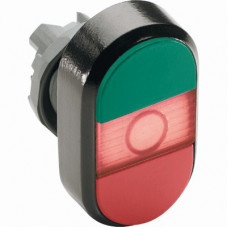 Кнопка двойная mpd3-11r (зеленая/красная) красная линза с тексто м (on/off) 1SFA611132R1101