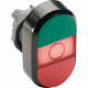 Кнопка двойная mpd3-11r (зеленая/красная) красная линза с тексто м (on/off)