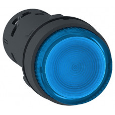 Кнопка с подсветкой монолит. 22 мм с возвратом 1 но синяя led XB7NW36B1