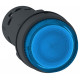 Кнопка с подсветкой монолит. 22 мм с возвратом 1 но синяя led