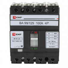 Автоматический выключатель ва-99 125/100а 4p 25ка ekfs mccb99-125-100-4P