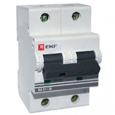 Автоматический выключатель ва47-125 2p 80а d 15ка (6шт) ekfs mcb47125-2-80D