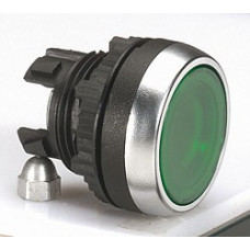Головка с пружинным возвратом д. 22.3 мм, osmoz для комплектации, с подсветкой, с потайным толкателем - зеленый (10 шт.) legrand 24002
