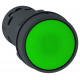 Кнопка 22мм зеленая с возвратом 2но
