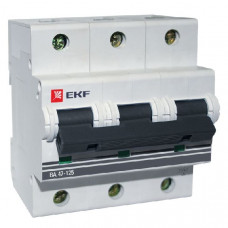 Автоматический выключатель ва47-125 3p 80а c 15ка (4шт) ekfs mcb47125-3-80C