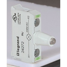 Блок со встроенным светодиодом для головок, osmoz для кнопочных постов, 230 в~, зеленый (1 шт.) legrand 24272