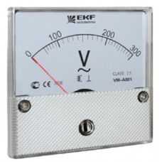 Вольтметр vm-a801 аналоговый на панель 80х80 (круглый вырез) 300в прямое подключение ekf vm-a801-300