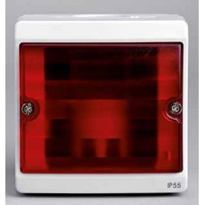 Бокс для сигнальной лампы, красное стекло, о/у в сборе, серый ip55 ENN34526