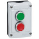 Кнопочный пост управления в сборе с 2 кнопками,основание с серой крышкой, зел i+но, крас. о+нз osmoz