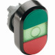 Кнопка двойная mpd1-11g (зеленая/красная) зеленая линза без текс та