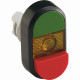 Кнопка двойная mpd13-11y (зеленая/красная-выступающая) желтая ли нза с текстом (i/o) 1SFA611142R1103