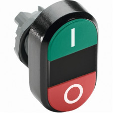 Кнопка двойная mpd2-11b (зеленая/красная) непрозрачная черная ли нза с текстом (i/o) 1SFA611131R1106