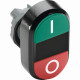 Кнопка двойная mpd2-11b (зеленая/красная) непрозрачная черная ли нза с текстом (i/o) 1SFA611131R1106