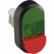 Кнопка двойная mpd12-11g (зеленая/красная-выступающая) зеленая л инза без текста
