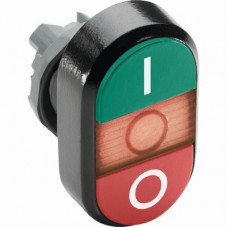 Кнопка двойная mpd2-11r (зеленая/красная) красная линза с тексто м (i/o) 1SFA611131R1101