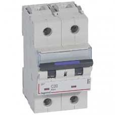 Автоматический выключатель dx3 2p 20 а, тип c, 50 ка (1 шт.) legrand 410149