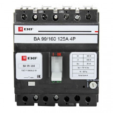 Автоматический выключатель ва-99 160/125а 4p 35ка ekfs mccb99-160-125-4P