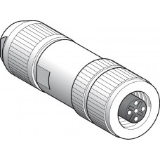 Коннектор экранированный прямой, м12, 5 pin, розетка, XZCC12FDB50R