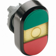 Кнопка двойная mpd3-11y (зеленая/красная) желтая линза с текстом (on/off) 1SFA611132R1103