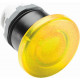 Кнопка mpm1-21y грибок желтая (только корпус) без фиксации с под светкой 40мм