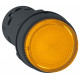 Кнопка с подсветкой, оранжевая, пружинный возврат, 1 но, светодиод