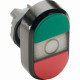 Кнопка двойная mpd3-11с (зеленая/красная) прозрачная линза с тек стом (on/off)