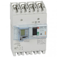 Автоматический выключатель dpx3 160, 4p 125 а, термомагнитный расцепитель, с дифференцальной защитой, 25 ка, 400 в (1 шт.) legrand 420076