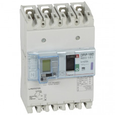 Автоматический выключатель dpx3 160, 4p 25 а, термомагнитный расцепитель, с дифференцальной защитой, 50 ка, 400 в (1 шт.) legrand 420151