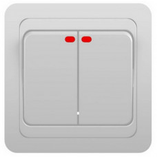 Выключатель 2 клавишный с индикацией сп 10а белый (в коробке 10шт.) classic 2123 powerman%s 1151402