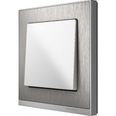 M-pure decor 1-постовая рамка, нерж.сталь/цвет алюминия MTN4010-3646