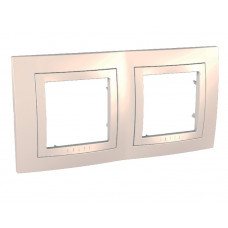 Рамка 2 места с декоративн. элементом бежевый unica |10шт| MGU2.004.25