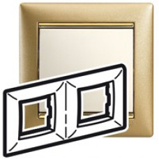 Рамка 2 - постовая, матовое золото, valena (10 шт.) legrand 770302