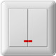 Выключатель 2-клавишныйс индикацией сп (250в, 16ах) белый w59 |60шт|