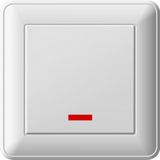 Переключатель 1-клавишный ip44 с индикацией сп (250в, 16ах) белый w59 |60шт| VS616-157B-18