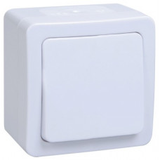 Выключатель 1-клавишный кнопочный для открытой установки ip54 гермес plus (цвет клавиши белый) (10шт) иэкs EVMP13-K01-10-54-EC